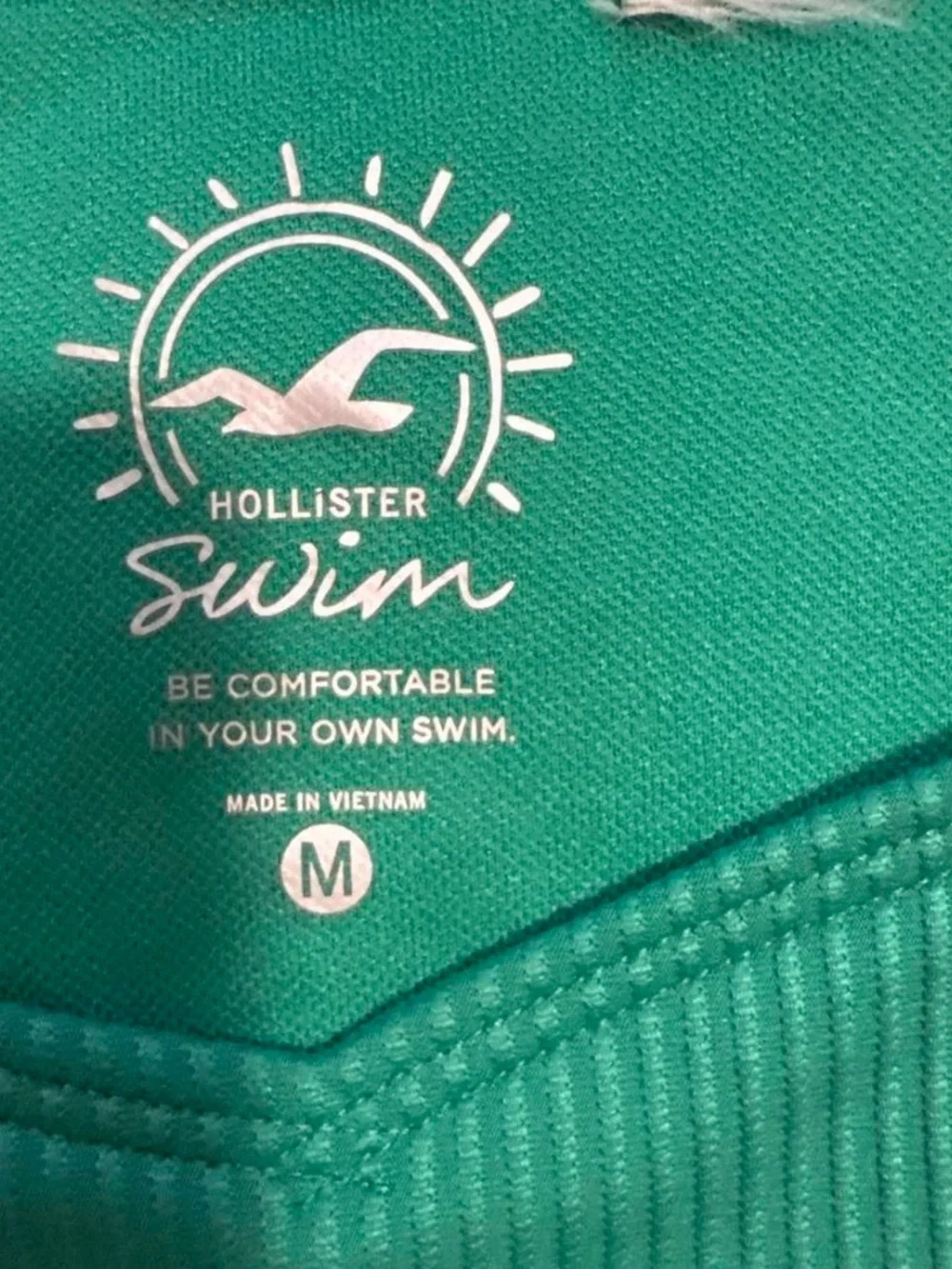 Hollister Teal Ribbed Swim Top